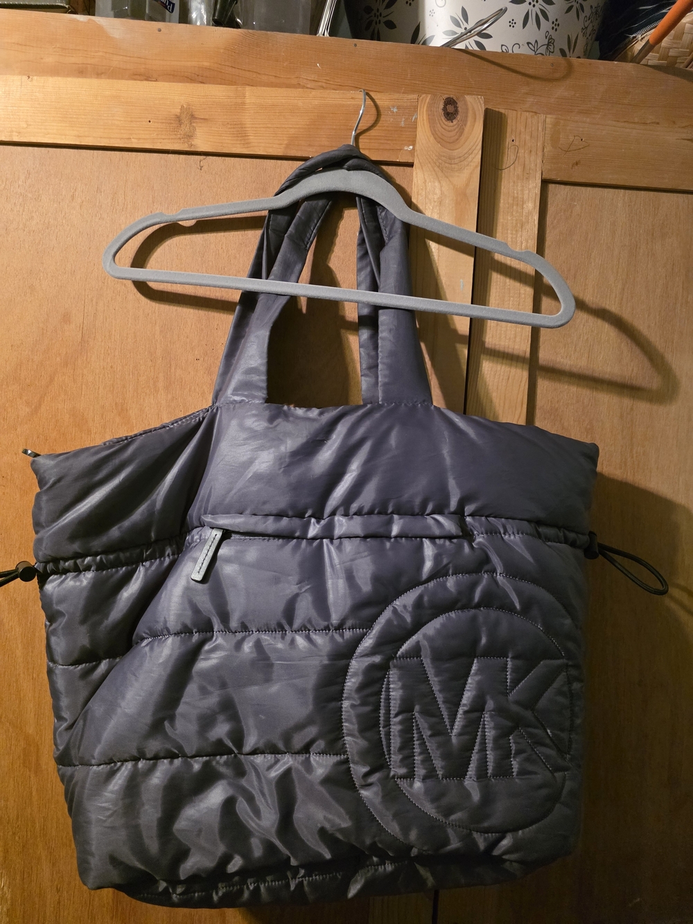 Michael Kors Quilted Puffer Tote in Charcoal